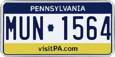 PA license plate MUN1564