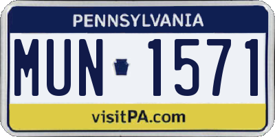 PA license plate MUN1571