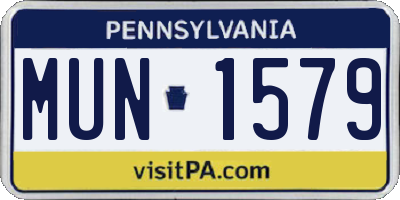 PA license plate MUN1579