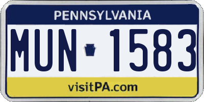 PA license plate MUN1583