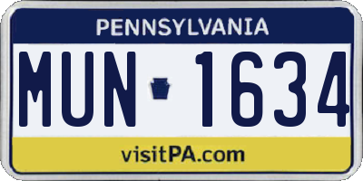 PA license plate MUN1634