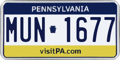 PA license plate MUN1677