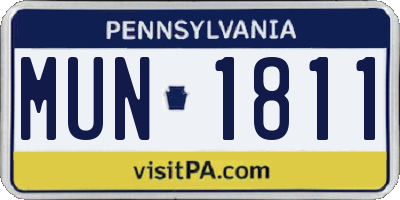 PA license plate MUN1811