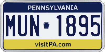 PA license plate MUN1895