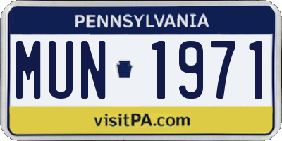 PA license plate MUN1971