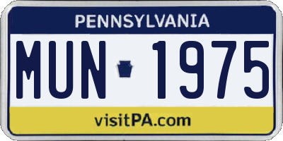 PA license plate MUN1975