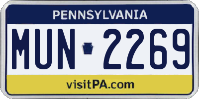 PA license plate MUN2269