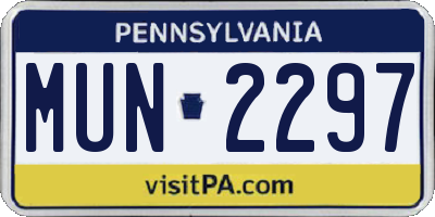 PA license plate MUN2297
