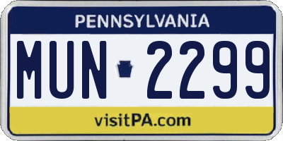 PA license plate MUN2299