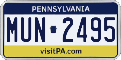 PA license plate MUN2495
