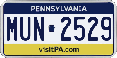 PA license plate MUN2529