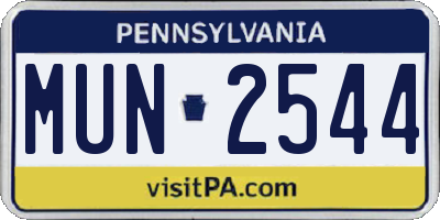 PA license plate MUN2544