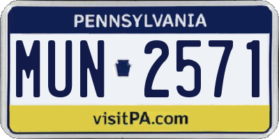 PA license plate MUN2571