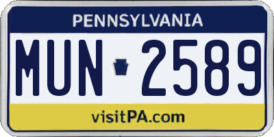 PA license plate MUN2589