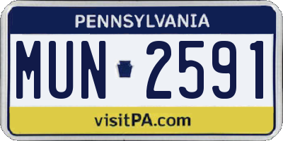 PA license plate MUN2591