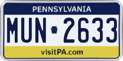 PA license plate MUN2633