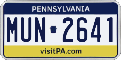 PA license plate MUN2641