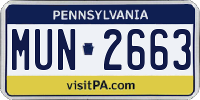 PA license plate MUN2663
