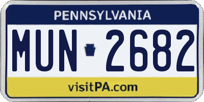 PA license plate MUN2682