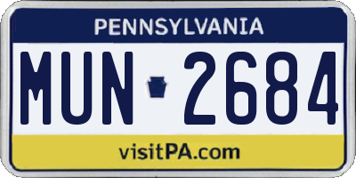 PA license plate MUN2684