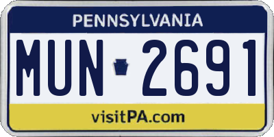 PA license plate MUN2691