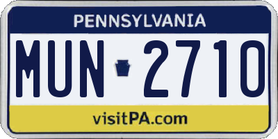 PA license plate MUN2710