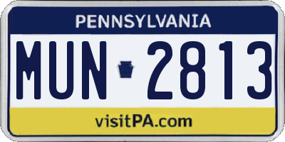 PA license plate MUN2813