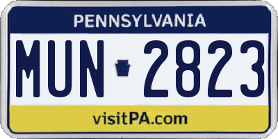 PA license plate MUN2823