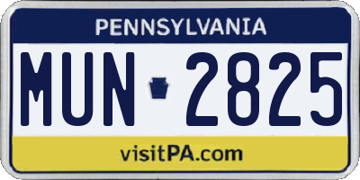 PA license plate MUN2825