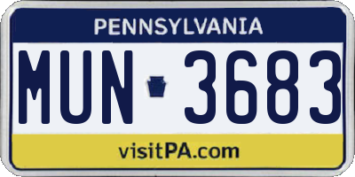 PA license plate MUN3683