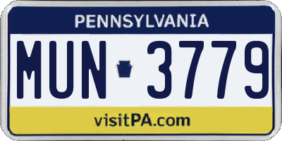 PA license plate MUN3779