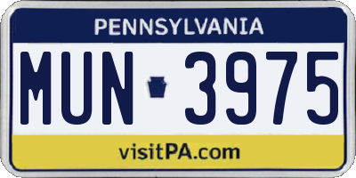 PA license plate MUN3975