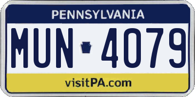 PA license plate MUN4079