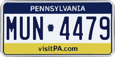 PA license plate MUN4479