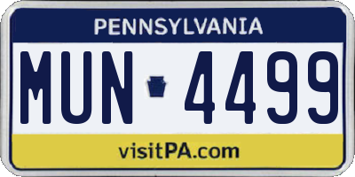 PA license plate MUN4499