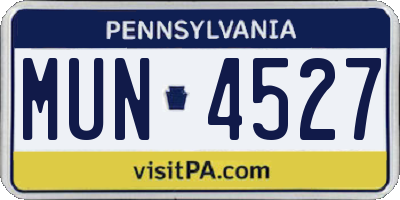 PA license plate MUN4527