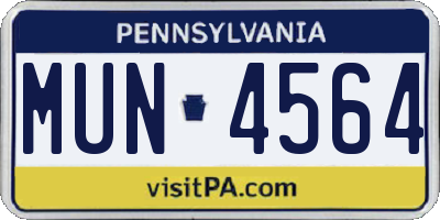PA license plate MUN4564