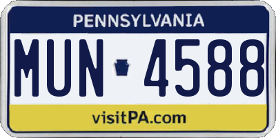 PA license plate MUN4588