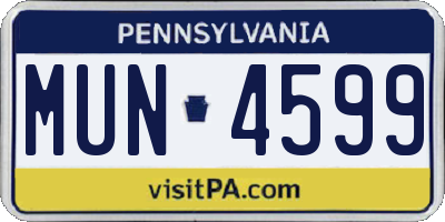 PA license plate MUN4599