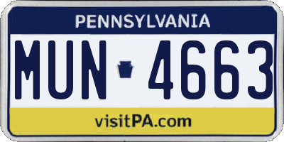 PA license plate MUN4663