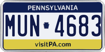 PA license plate MUN4683