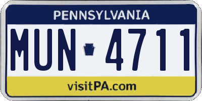 PA license plate MUN4711