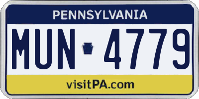 PA license plate MUN4779