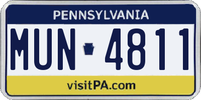 PA license plate MUN4811