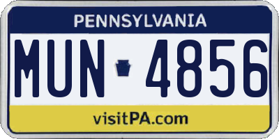 PA license plate MUN4856