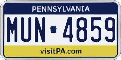 PA license plate MUN4859