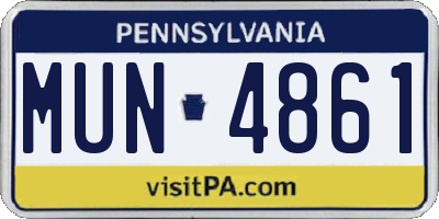PA license plate MUN4861