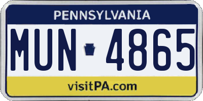 PA license plate MUN4865