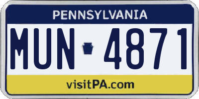 PA license plate MUN4871