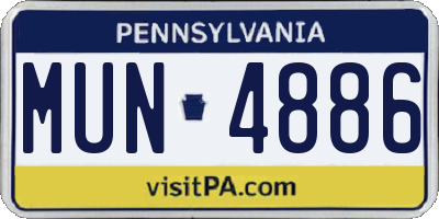 PA license plate MUN4886